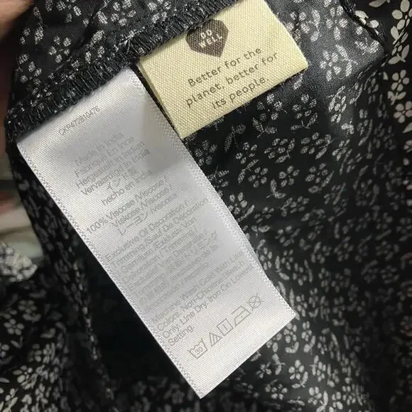 Madewell Jumpsuit XXS Black Floral Lucie Wide-Leg Micro Daisy Sweetheart - Picture 6 of 12